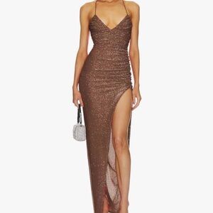 Brown sparkly maxi dress